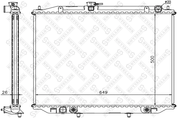 Radiateur, refroidissement du moteur STELLOX 10-26719-SX