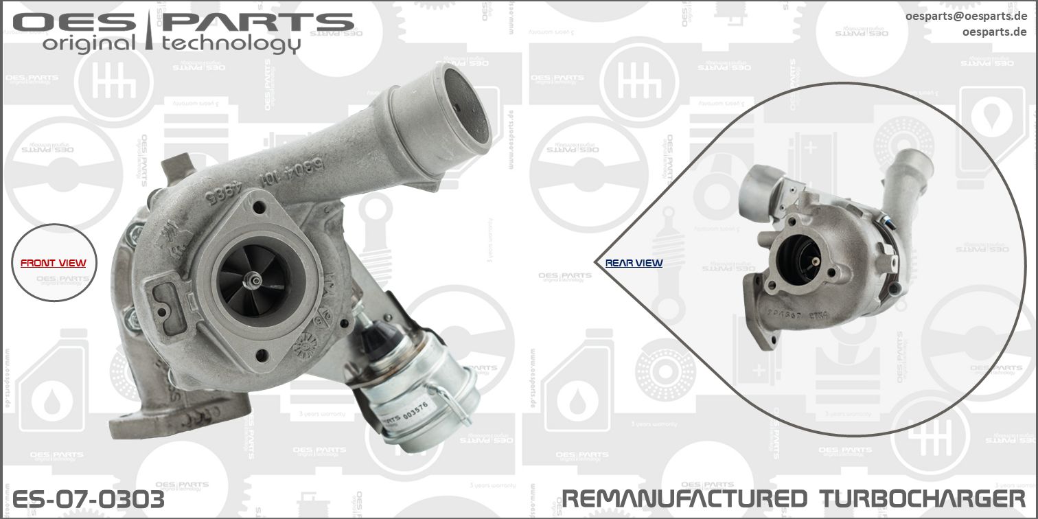 Turbocompresseur, suralimentation OES PARTS ES-07-0303