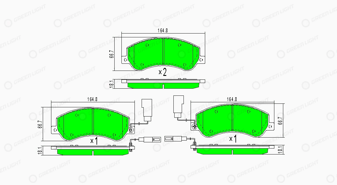 Kit de plaquettes de frein, frein à disque Automotive Adriado GLBP0162