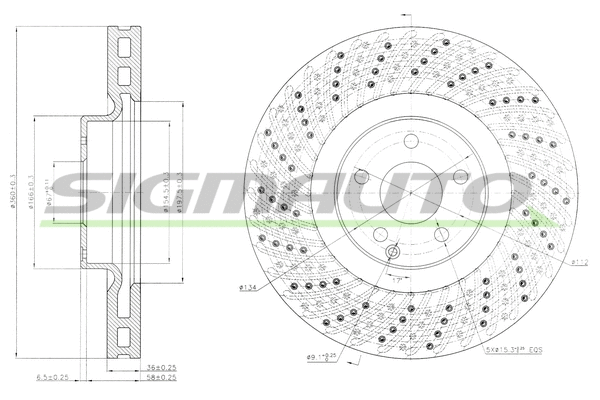 Disque de frein SIGMAUTO DBB637V