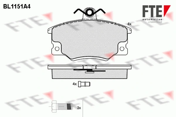 Kit de plaquettes de frein, frein à disque FTE 9010042