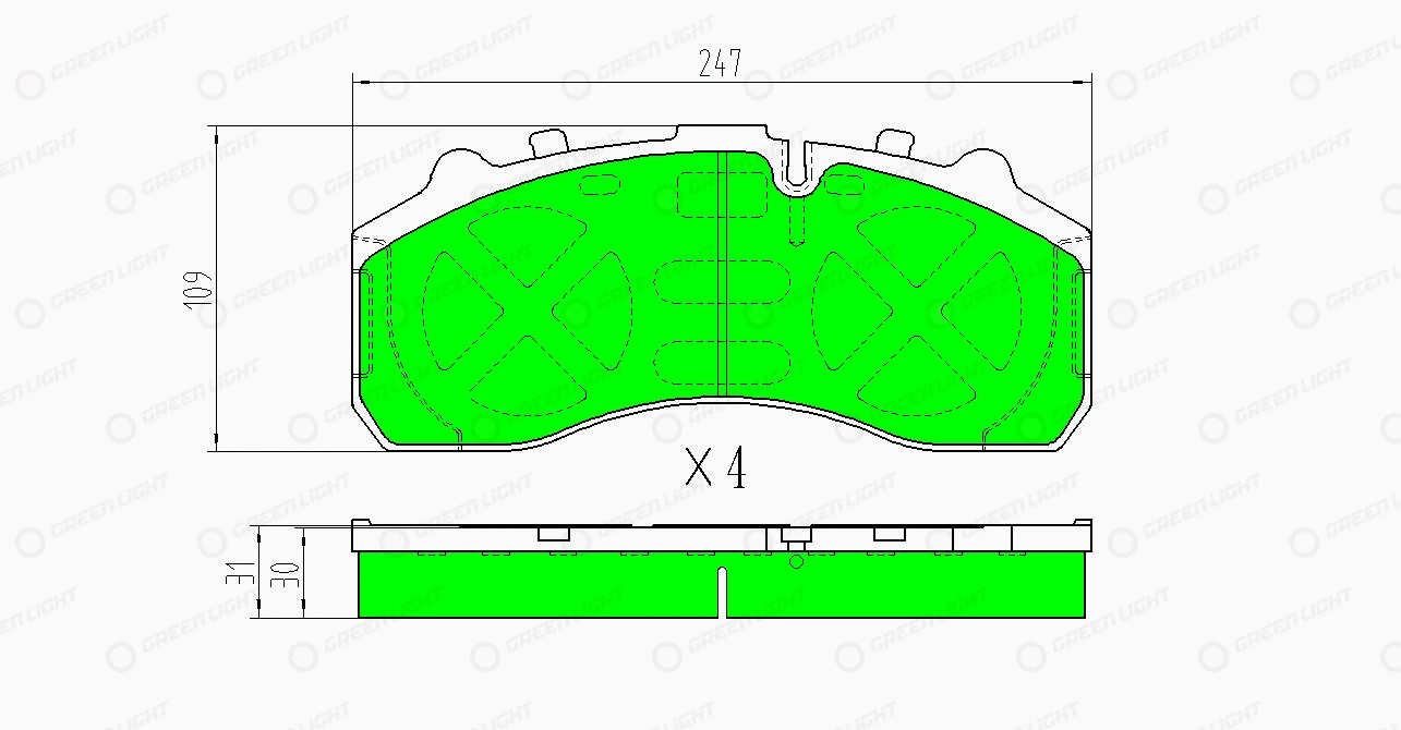 Kit de plaquettes de frein, frein à disque Automotive Adriado GLBP002HD