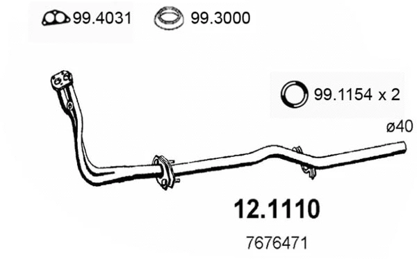 Tuyau d'échappement ASSO 12.1110