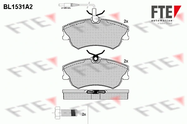 Kit de plaquettes de frein, frein à disque FTE 9010236