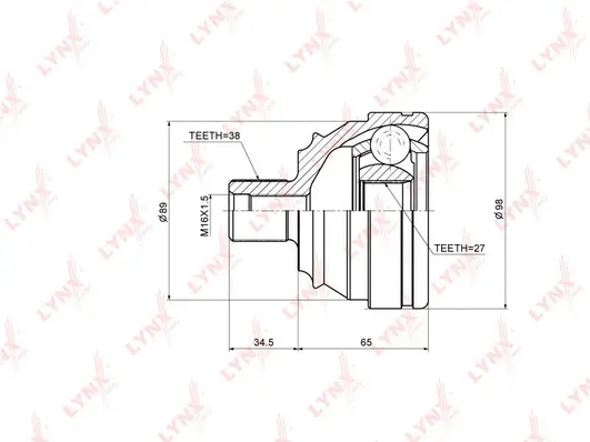 Jeu de joints, arbre de transmission LYNXAUTO CO-8024