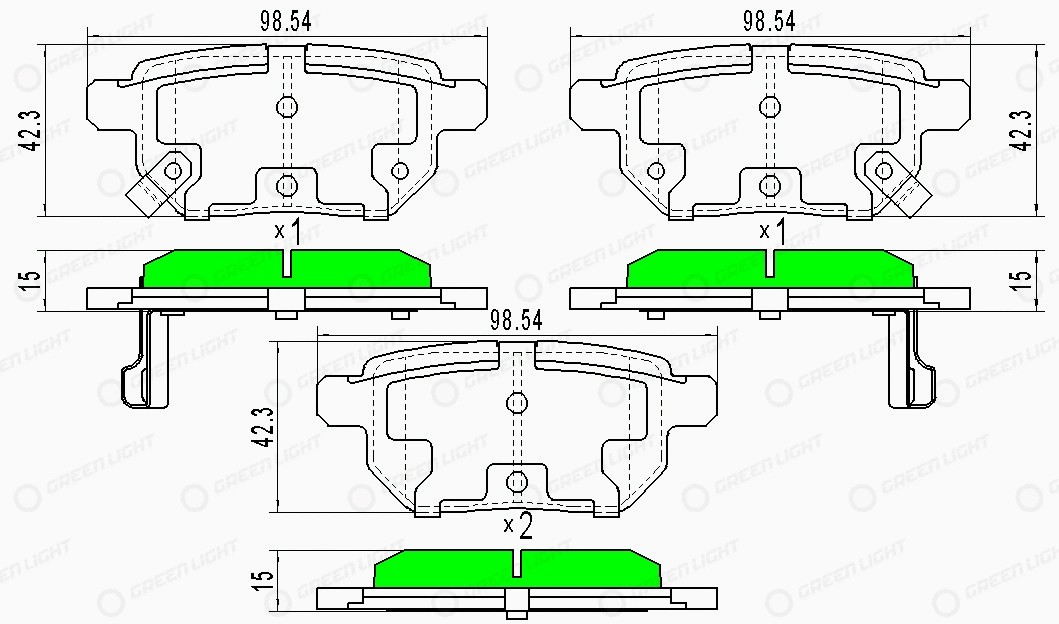 Kit de plaquettes de frein, frein à disque Automotive Adriado GLBP0330