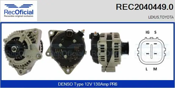 Alternateur RECOFICIAL REC2040449.0