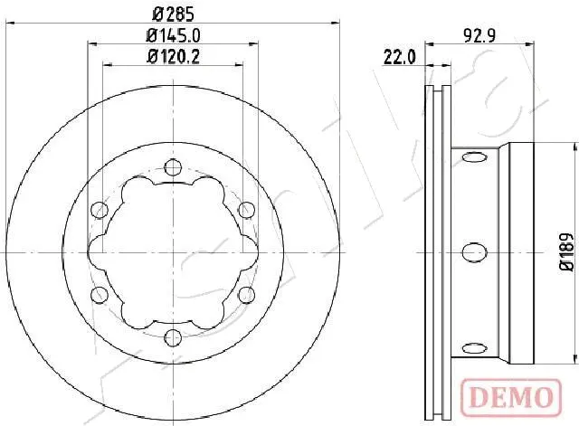 Disque de frein ASHIKA 61-00-0528C