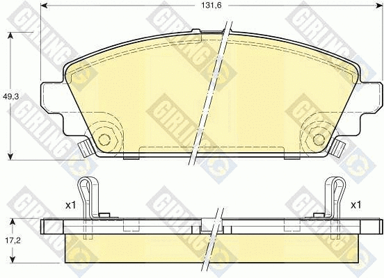 Kit de plaquettes de frein, frein à disque GIRLING 6131891