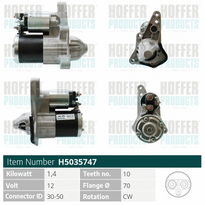 Démarreur HOFFER H5035747