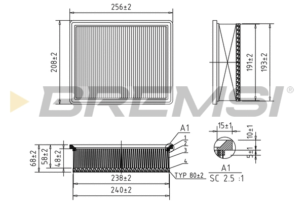 Filtre à air BREMSI FA1194