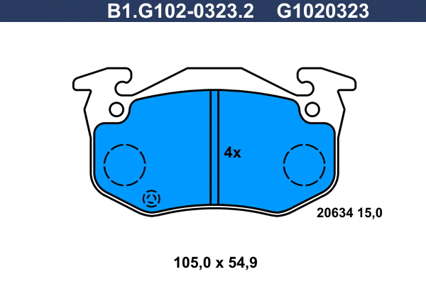 Kit de plaquettes de frein, frein à disque GALFER B1.G102-0323.2
