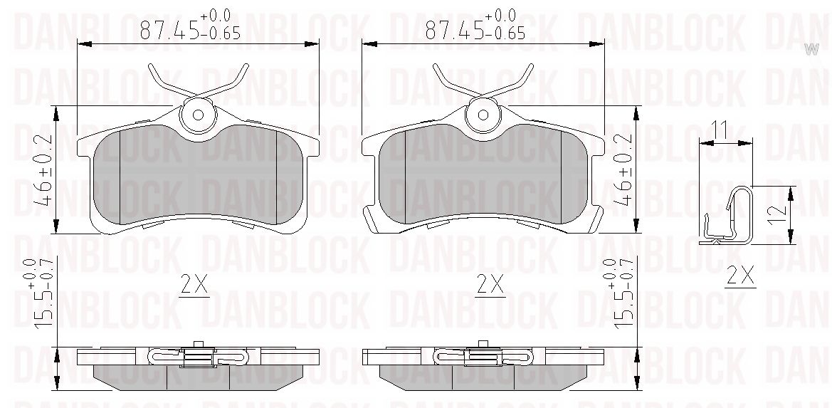Kit de plaquettes de frein, frein à disque DANBLOCK DB 510778