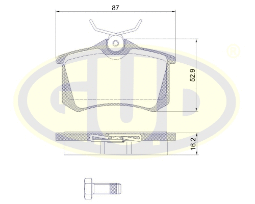 Kit de plaquettes de frein, frein à disque G.U.D. GBP880107