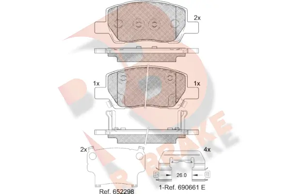 Kit de plaquettes de frein, frein à disque R BRAKE RB2420