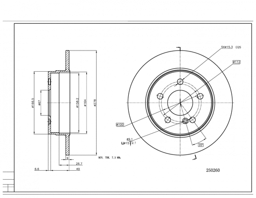 Disque de frein HART 250 260