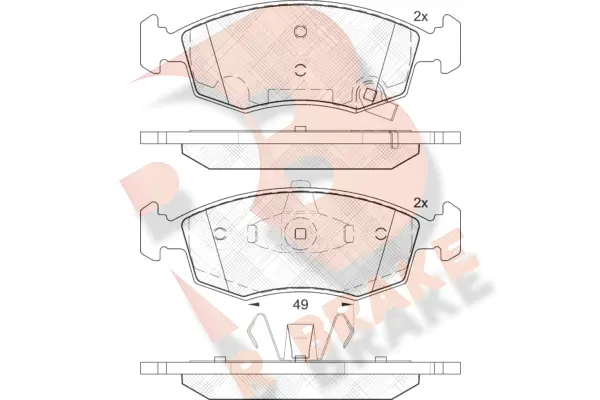 Kit de plaquettes de frein, frein à disque R BRAKE RB2032