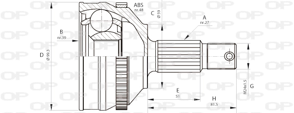 Jeu de joints, arbre de transmission OPEN PARTS CVJ5646.10