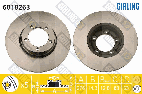 Disque de frein GIRLING 6018263