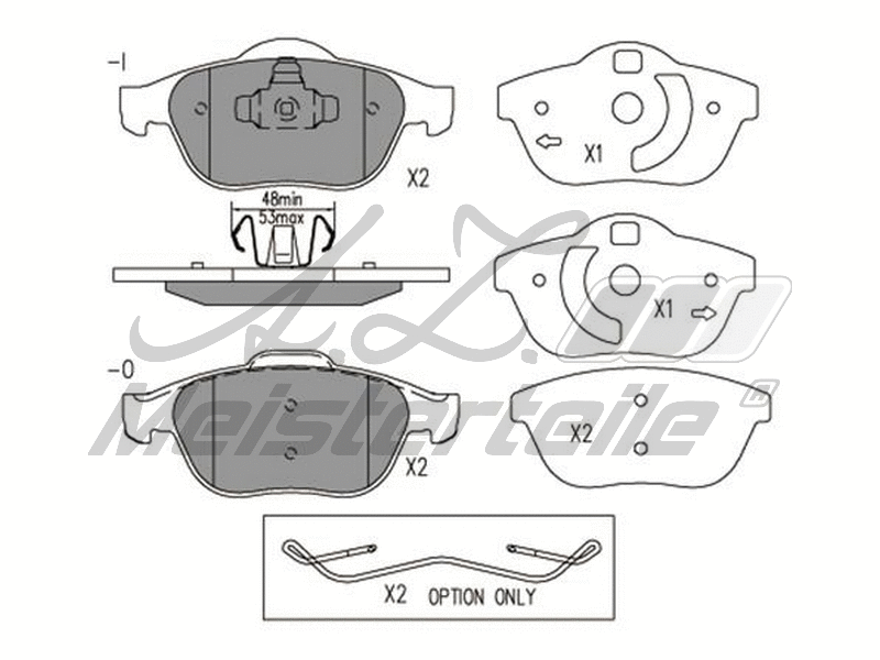 Kit de plaquettes de frein, frein à disque A.Z. Meisterteile AZMT-44-022-2215