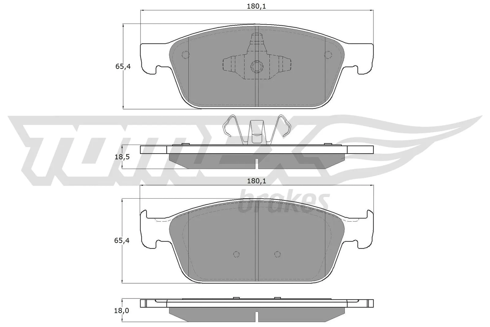 Kit de plaquettes de frein, frein à disque TOMEX Brakes TX 18-91