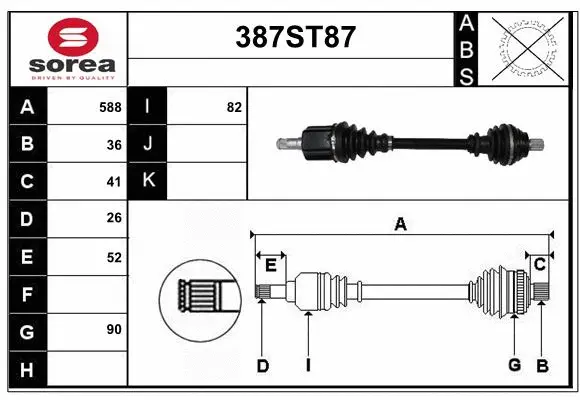 Arbre de transmission STARTCAR 387ST87