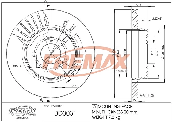 Disque de frein FREMAX BD-3031