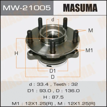 Kit de roulements de roue MASUMA MW-21005