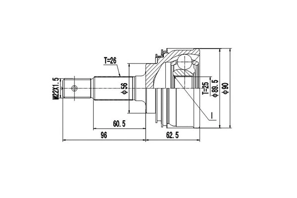 Jeu de joints, arbre de transmission DYNAMATRIX DCV859056