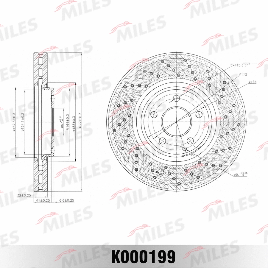 Disque de frein MILES K000199