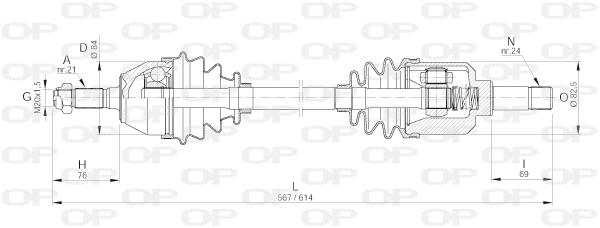 Arbre de transmission OPEN PARTS DRS6002.00