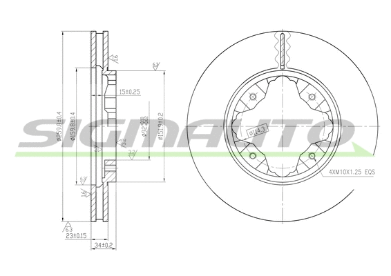 Disque de frein SIGMAUTO DBA450V