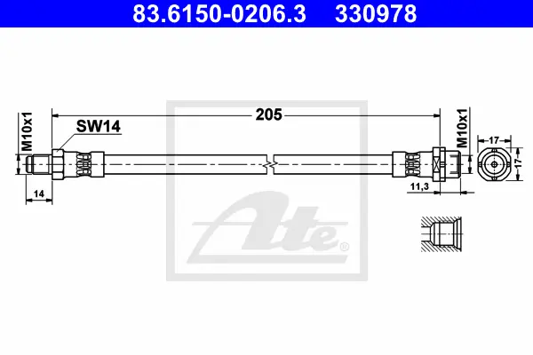 Flexible de frein ATE-APAC 83.6150-0206.3