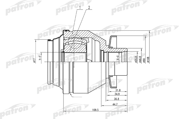 Jeu de joints, arbre de transmission PATRON PCV4843
