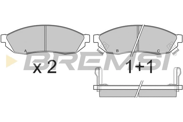 Kit de plaquettes de frein, frein à disque BREMSI BP2290