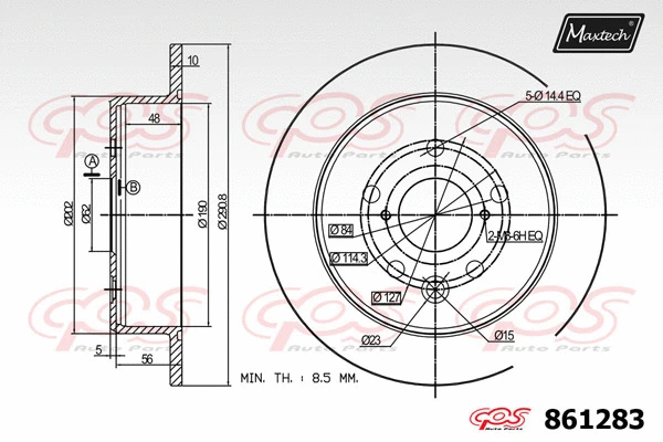 Disque de frein MAXTECH 861283