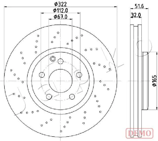 Disque de frein JAPKO 600528C