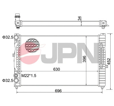 Radiateur, refroidissement du moteur JPN 60C9001-JPN