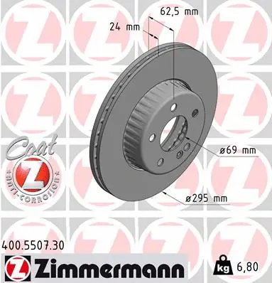 Disque de frein ZIMMERMANN 400.5507.30