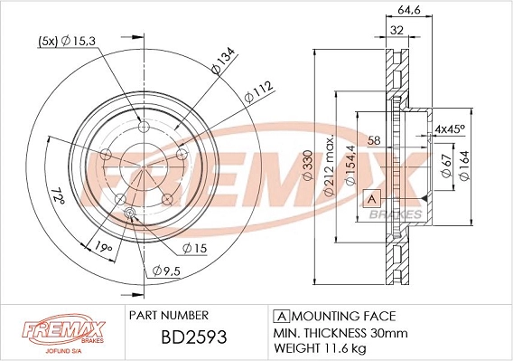 Disque de frein FREMAX BD-2593