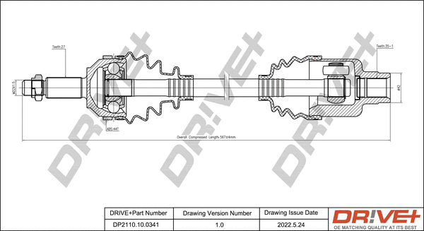 Arbre de transmission Dr!ve+ DP2110.10.0341
