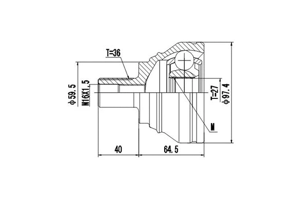 Jeu de joints, arbre de transmission DYNAMATRIX DCV861045