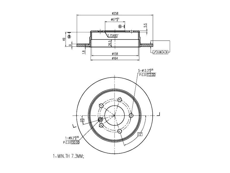 Disque de frein A.Z. Meisterteile AZMT-44-024-1464