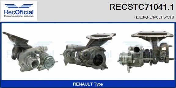 Turbocompresseur, suralimentation RECOFICIAL RECSTC71041.1