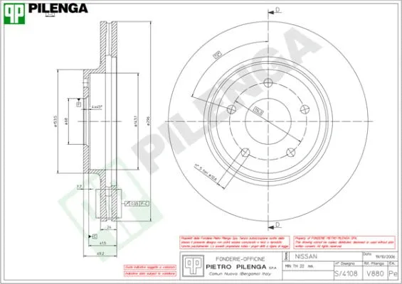 Disque de frein PILENGA V880