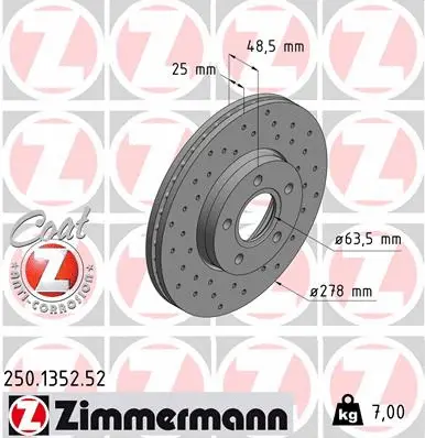 Disque de frein ZIMMERMANN 250.1352.52