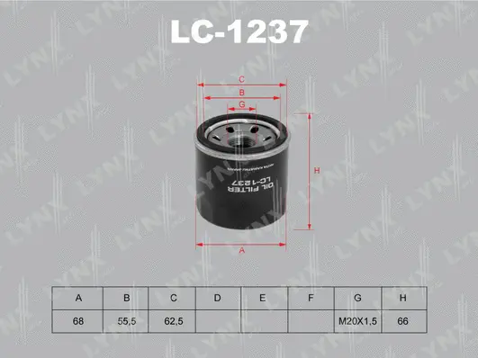 Filtre à huile LYNXAUTO LC-1237