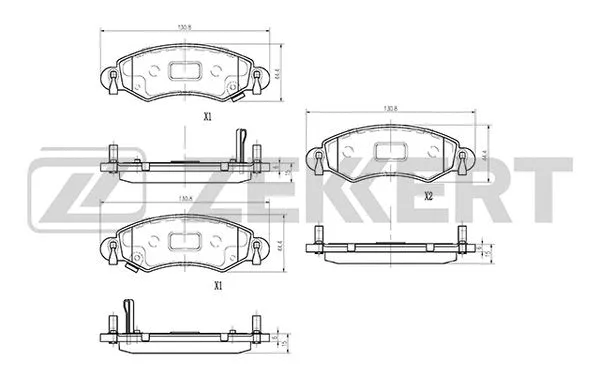 Kit de plaquettes de frein, frein à disque ZEKKERT BS-1222