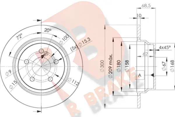 Disque de frein R BRAKE 78RBD20413