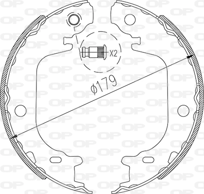 Jeu de mâchoires de frein OPEN PARTS BSA2269.00